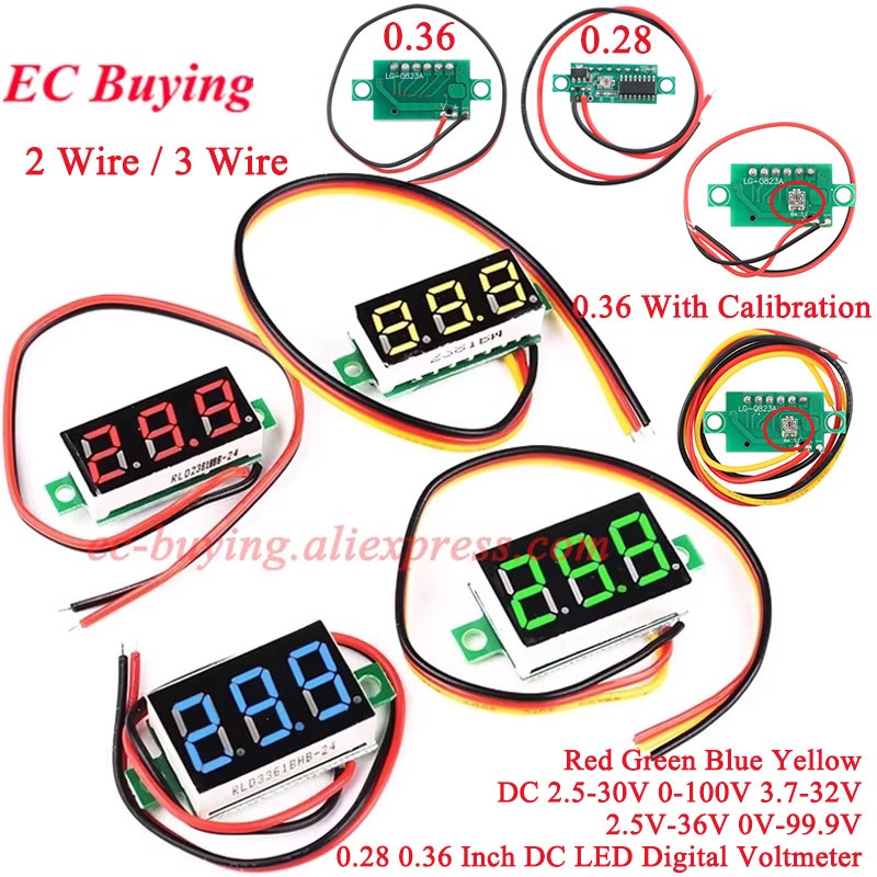 Power Supply Tester - 1-10 قطع مقياس فولت رقمي صغير