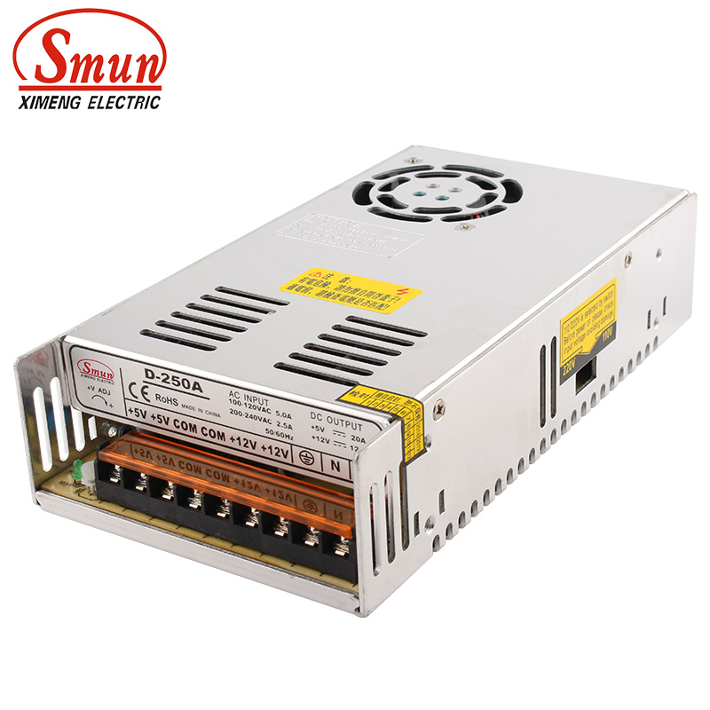 SMUN D-250A 250 واط 5 فولت 12  - مراجعة Smps Power Supply وسعره