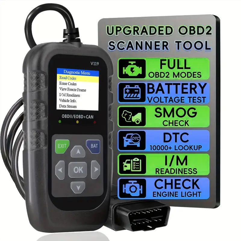 ماسح ضوئي V119 OBD2 لقراءة الأ - مراجعة Power Supply Tester وسعره