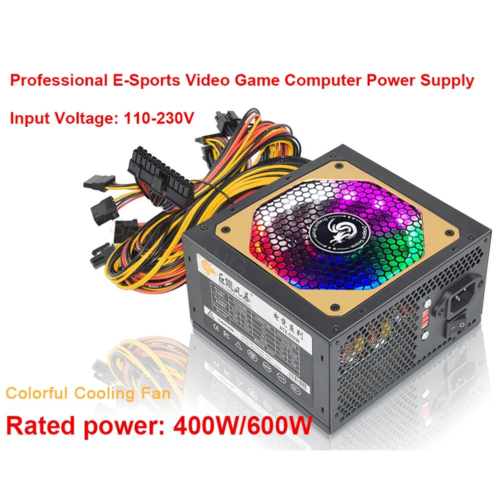 ATX 400 واط 600 واط 110-230 فو - مراجعة Power Supply 750W وسعره